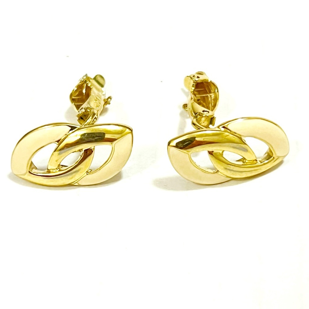 Vintage Trifari Gold Tone Enamel Twist Clip Earrings